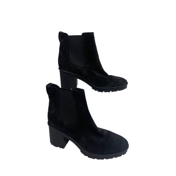 Vince Henderson Weatherproof Suede Chelsea Chunky Ankle Boot Black SZ 9.5M NEW - Picture 1 of 15